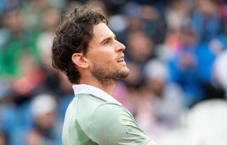 Munich, Germany. 15th Apr, 2024. Tennis: ATP Tour - Munich, Singles, Men, 1st round. Moro Canas (Spain) - Thiem (Austria). Dominic Thiem in action. Credit: Lukas Barth/dpa/Alamy Live News