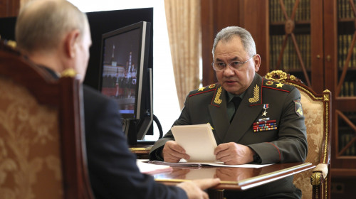 Russian President Putin Meets with Defense Minister Sergei Shoigu