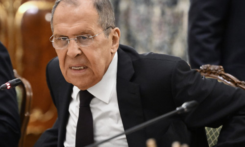Meeting of Russian Foreign Minister Sergei Lavrov with Sierra Leonean Minister of Foreign Affairs and International Cooperation Timothy Kabbah at the Reception House of the Russian Foreign Ministry.