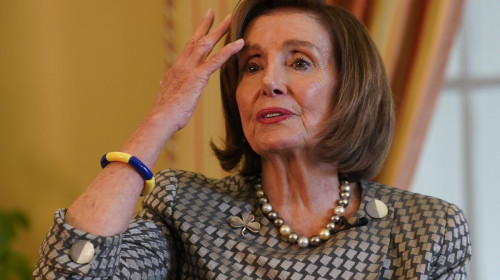 Former Speaker of the United States House of Representatives Nancy Pelosi during a fireside chat with US Ambassador to Ireland Claire Cronin at the Ambassador's residence, Phoenix Park, Dublin. Issue date: Sunday April 21, 2024.