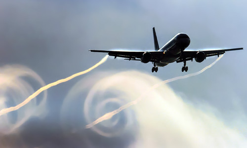 The,Turbulence,Of,The,Clouds,Left,By,The,Plane,During