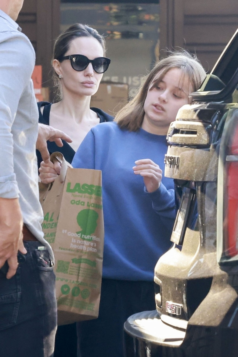 *EXCLUSIVE* Angelina Jolie and her daughter Vivienne Marcheline Jolie-Pitt go grocery shopping together