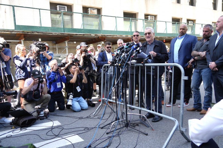 Robert De Niro Holds Press Conference With Capitol Police Officers Harry Dunn And Michael Fanone During Trump Hush Money Trial - 28 May 2024