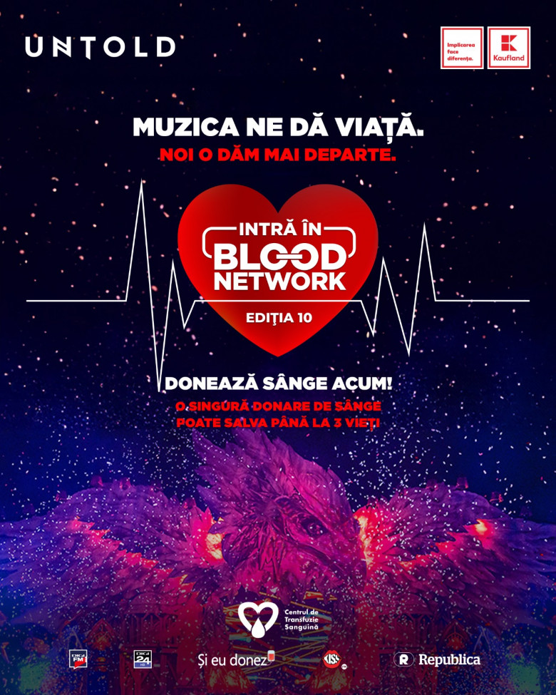 Începe campania Blood Network. Salvează o viață, donează sânge și mergi gratuit la Untold sau Neversea (1)