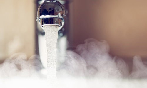 Water,Tap,With,Hot,Water,Steam