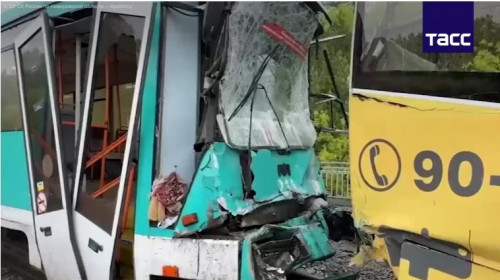 Două tramvaie s-au ciocnit în Rusia/ Foto: Captură video Twitter