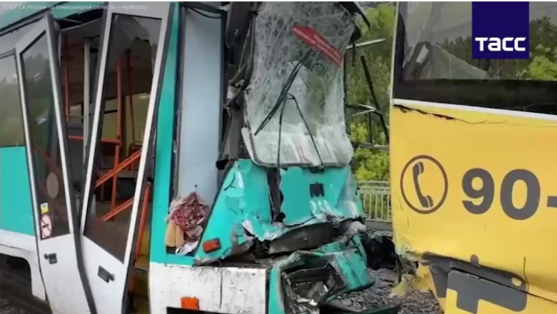 Două tramvaie s-au ciocnit în Rusia/ Foto: Captură video Twitter