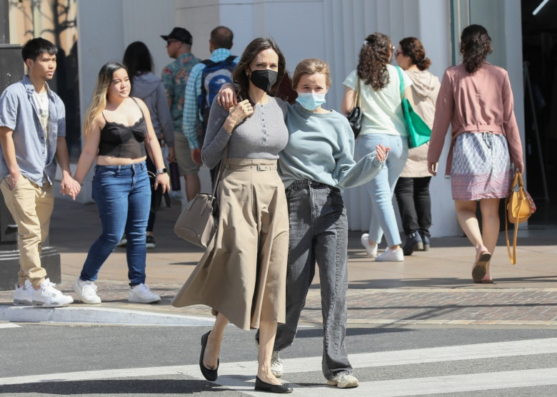 *EXCLUSIVE* Angelina Jolie walks arm in arm with Shiloh shopping at The Grove