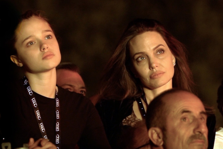 Angelina Jolie and her daughter Shiloh Jolie-Pitt attend the Maneskin's concert for the world premiere of the "Loud Kids Tour" at the "Circo Massimo" in Rome.