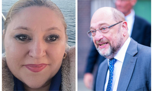 Diana Șoșoacă și Martin Schulz