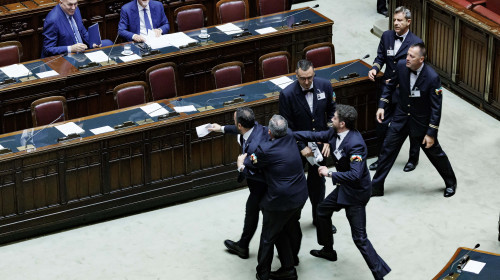 Scandal în Italia după o bătaie în Parlament/ Profimedia