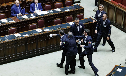 Scandal în Italia după o bătaie în Parlament/ Profimedia