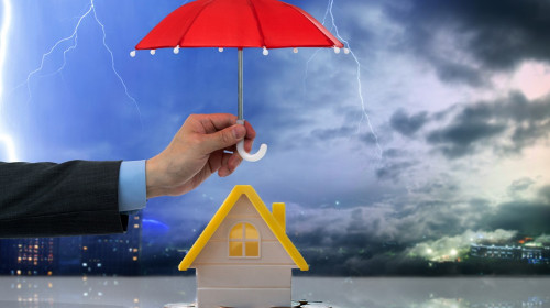 Umbrella,Protection,House,And,Money