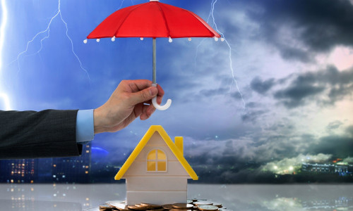Umbrella,Protection,House,And,Money