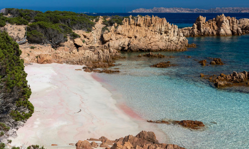 Spiaggia,Rosa,Or,Pink,Beach,On,Budelli,Island,,Located,In