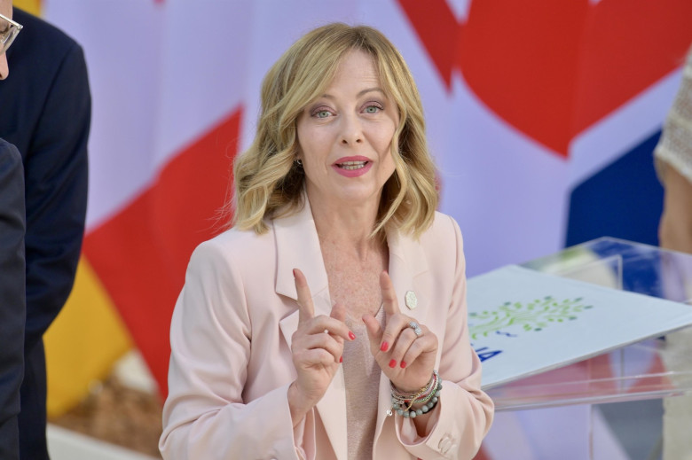 G7 heads of state gather for a photo at Borgo Egnaza