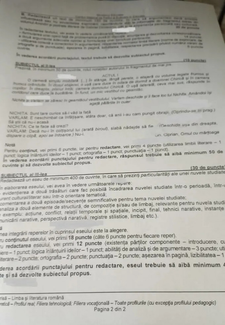 Subiecte BAC 2024 Limba română - profil real (2)