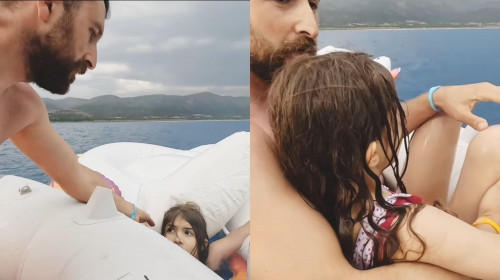 Momentul când o fetiță care plutea în derivă pe un lac din Turcia a fost salvată de un youtuber/ Foto: Captură video Instagram