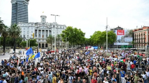 Manifestaţie la Barcelona împotriva turismului de masă/ Foto: X