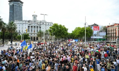 Manifestaţie la Barcelona împotriva turismului de masă/ Foto: X