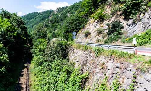 Olt,Valley,Road,And,The,Railway,Near,The,Cornet,Monastery,