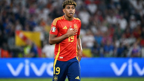 Fussball, Europameisterschaft, EURO 2024, Halbfinale, Allianz Arena München: Spanien - Frankreich 2:1; Lamine Yamal (SPA