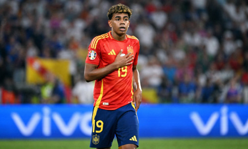 Fussball, Europameisterschaft, EURO 2024, Halbfinale, Allianz Arena München: Spanien - Frankreich 2:1; Lamine Yamal (SPA