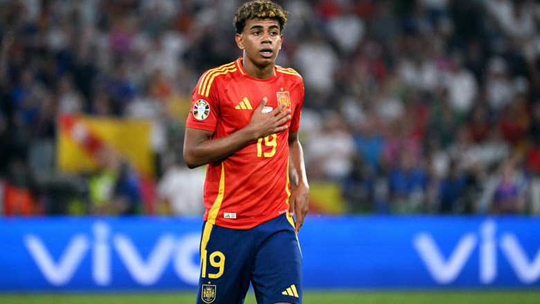 Fussball, Europameisterschaft, EURO 2024, Halbfinale, Allianz Arena München: Spanien - Frankreich 2:1; Lamine Yamal (SPA