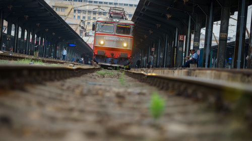 Tren în Gara de Nord din București