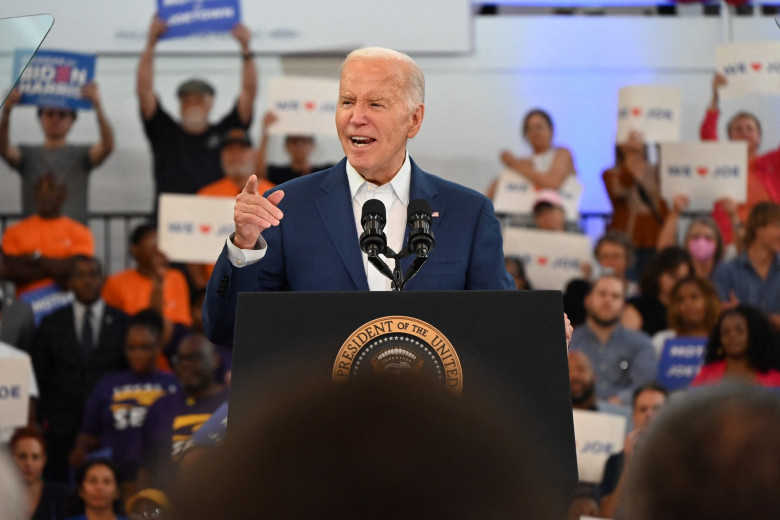 US President Joe Biden holds a campaign event in Detroit