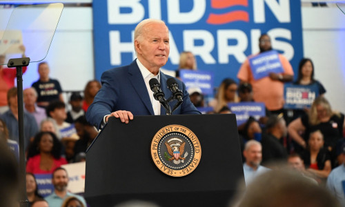 US President Joe Biden holds a campaign event in Detroit