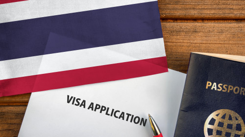 Visa,Application,Form,,Passport,And,Flag,Of,Thailand