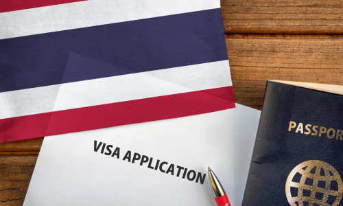 Visa,Application,Form,,Passport,And,Flag,Of,Thailand