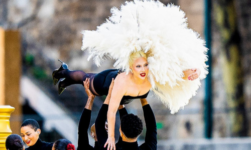 Lady Gaga en répétition de l’ouverture des jeux Olympiques (JO) de Paris 2024 sur la Seine à Paris