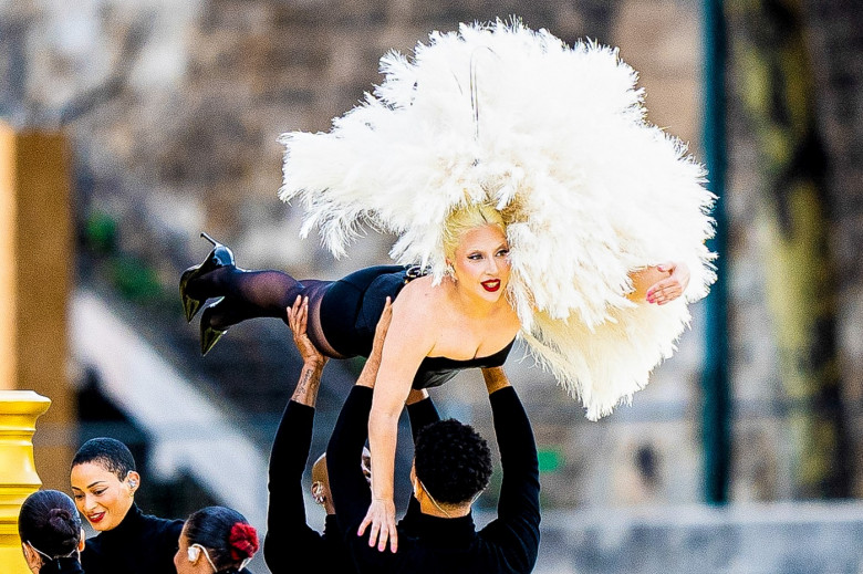 Lady Gaga en répétition de l’ouverture des jeux Olympiques (JO) de Paris 2024 sur la Seine à Paris