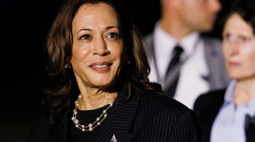 United States Vice President Kamala Harris is seen at Andrews Air Force Base, Maryland as she greets recently released prisoners from Russia, on Thursday, August 02, 2024. Credit: Aaron Schwartz/CNP /MediaPunch