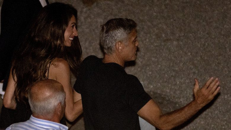 George And Amal Clooney Spotted Dining At Villa D'Este With Amal's Mother Baria And Friends - 08 Aug 2024