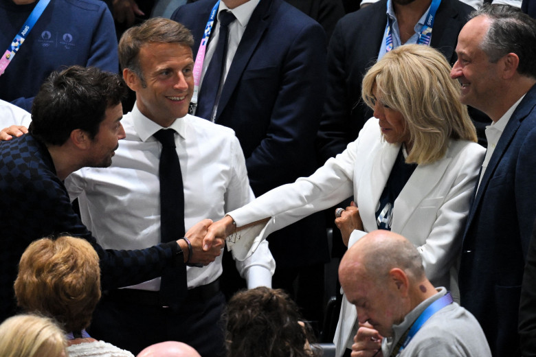 Paris 2024 - Emmanuel And Brigitte Macron At France v USA Basketball Final - 10 Aug 2024