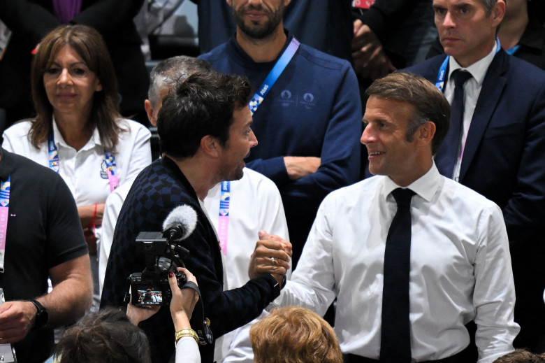 Paris 2024 - Emmanuel And Brigitte Macron At France v USA Basketball Final - 10 Aug 2024