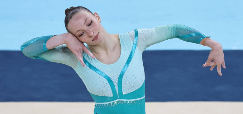 Ana Barbosu, ROU, during beam final at 2024 Olympic Games, Olympische Spiele, Olympia, OS in Paris-Bercy; 05/08/2024; **