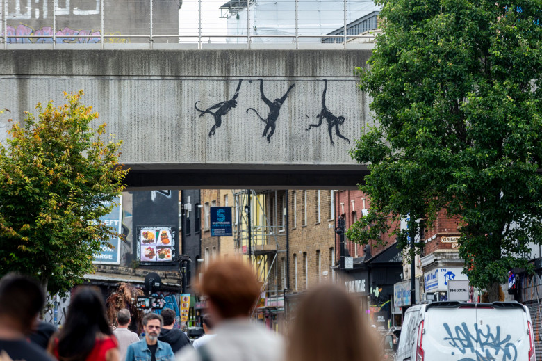 Banksy animals trail, Brick Lane, London, UK - 08 Aug 2024