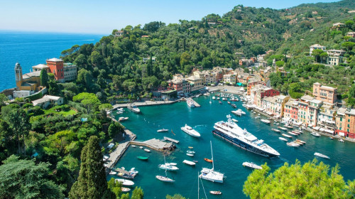 Famous Portofino village on Ligurian coast, Italy, Mediterranean Sea