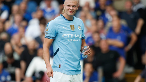 Chelsea v Manchester City Premier League 18/08/2024. Erling Haaland (9) of Manchester City during the Premier League mat