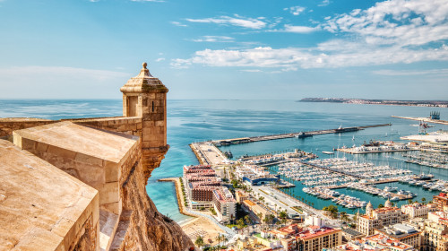 Santa,Barbara,Castle,With,Alicante,Panorama,Aerial,View,,Alicante,,Spain