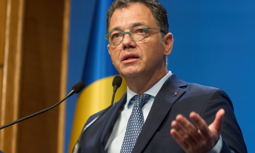 Stefan Radu Oprea, Minister of Economy. press briefing, Bucharest, Romania - 21 Jun 2024