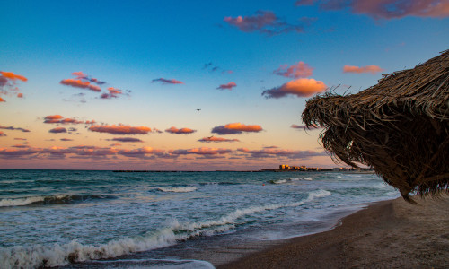 Mamaia,Beach,At,Sunset,,,Constanta,,,Romania.