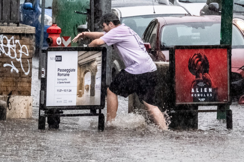 Rome, Violent Thunderstorm in San Giovanni Area, Italy - 03 Sep 2024