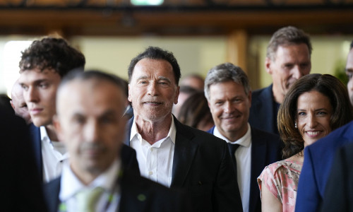 Arnold Schwarzenegger receives an honorary degree from the Hertie School