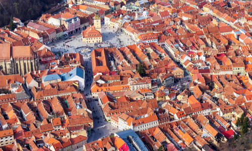 Old,Town,Of,Brasov,From,Above