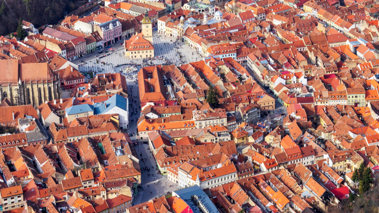 Old,Town,Of,Brasov,From,Above